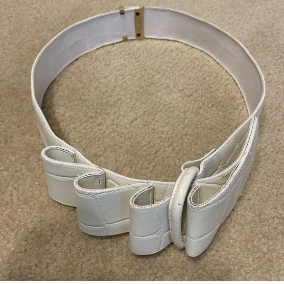 Roberto Dalpra Cream Croc Genuine Leather Bow Belt-Sz 32 main image 14